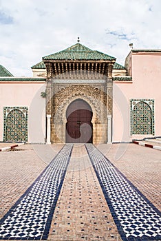 Moulay Ismail mausoleum in Meknes medina. Morocco. photo