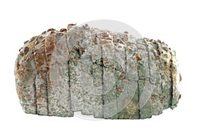 Mouldy bread isolated