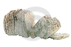 Mouldy bread isolated