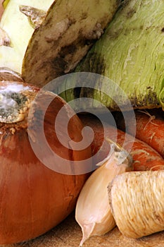 Mouldy organic vegetable