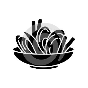 Moules frites black glyph icon