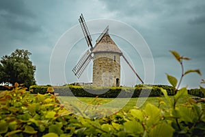 Moulin de pierre, old windmill in Hauville, France