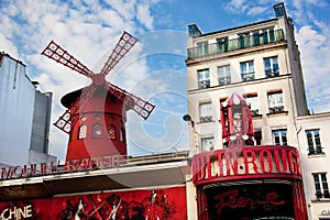 Moulin Rouge cabaret. Paris, France.