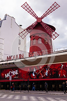 Moulin Rouge, Famous Cabaret Landmark in Paris France