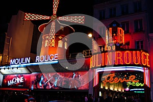 The Moulin Rouge famous cabaret and theater, Paris , France