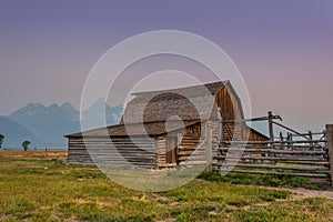 Moulton Barn with Tetons in Background