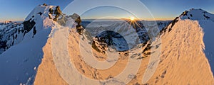 Mounatin panorama from Rysy peak at High Tatras