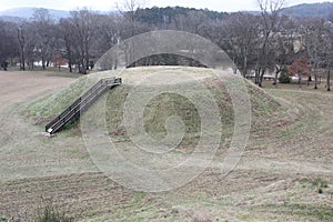 Mound B seen from Mound A of Etowah Indian Mounds Historic Site photo