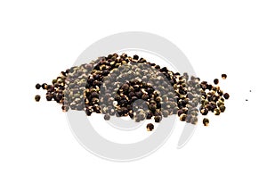 Mound of Basella alba or malabar spinach seeds isolated on white background