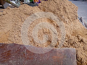 mound of building materials in a materials store