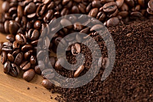 Mound of Coffee Beans and Grounds