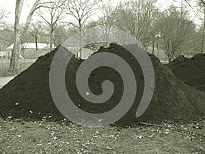 Mound of dirt in sepia tones