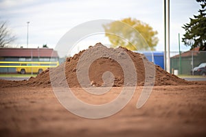 a mound of freshly dug loamy soil photo