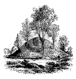 Mound at Marietta vintage illustration