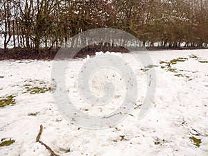 mound of rolled up ball of white snow outside landscape nature