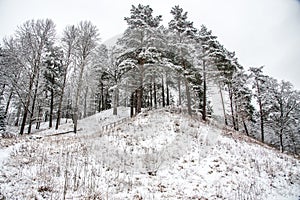 mound in winter, Lithuania