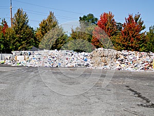 Mounded trash ready for transport