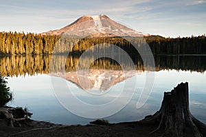Mount Adams Takhlakh Lake Smooth Reflection Washington Cascade M