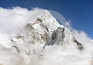 Mount Ama Dablam within clouds