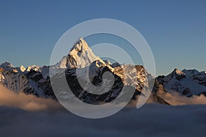 Mount Ama Dablam just before sunset, View from Kala Patthar