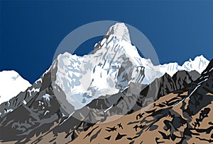 Collegare vettore illustrazioni montagna 