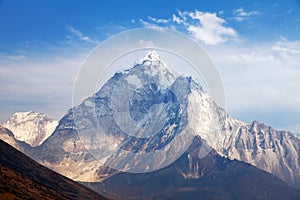 Mount Ama Dablam on the way to Mount Everest Base Camp