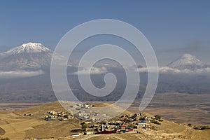 Mount Ararat with its two peaks, Turkey