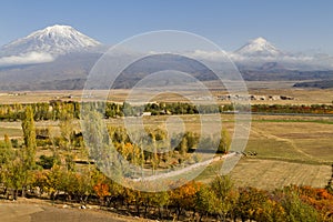 Mount Ararat with its two peaks, Turkey