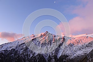 Mount Aspiring National Park, Topheavy peak, Brewster hut track, sunset, hiking New Zealand photo