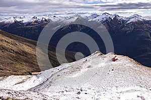 Mount Aspiring National Park, view of Brewster hut, hiking New Zealand photo