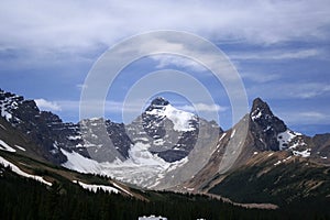 Mount Athabasca Hilda peak and Hilda Glacier