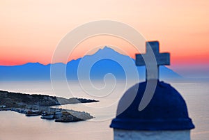 Mount Athos at sunrise photo