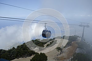 Mount Babadag and the new funicular , Oludeniz beach, Turkey