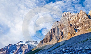 Mount Babel with Adjacent Quadra Glacier in the Canadian Rockies of Banff