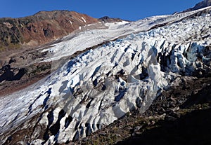 Mount Baker`s Coleman Glacier in fall