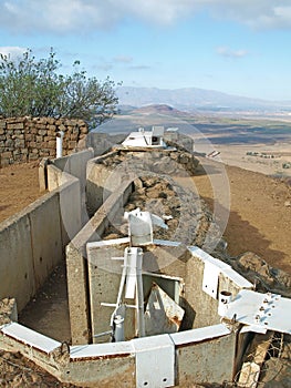 IDF Bunker at Mount Bental or Tal Al-Gharam, Golan Heights, Israel photo