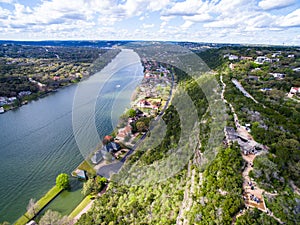 Mount Bonnell Summer Aerial View from Above Austin Texas