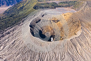 Mount bromo crater top view in East Java, Indonesia