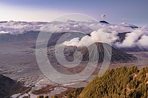 Mount Bromo high resolution images with clouds background
