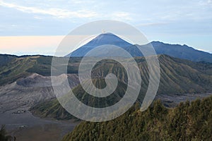 Mount Bromo and mount Sumeru landscape viewed at Bromo Tengger Semeru National Park, East Java, Indonesiaâ€Ž