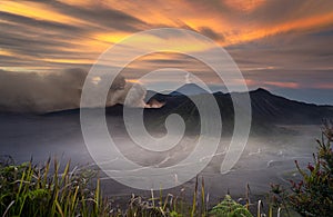 Mount Bromo volcano, in Bromo Tengger Semeru National Park, East Java, Indonesia.