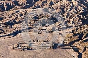 Mount Bromo volcano & x28;Gunung Bromo& x29; during sunrise from viewpoint on Mount Penanjakan, in East Java, Indonesia