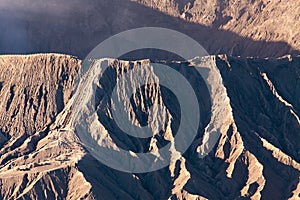 Mount Bromo volcano & x28;Gunung Bromo& x29; during sunrise from viewpoint on Mount Penanjakan, in East Java, Indonesia