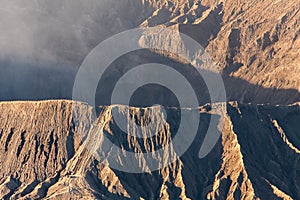 Mount Bromo volcano & x28;Gunung Bromo& x29; during sunrise from viewpoint on Mount Penanjakan, in East Java, Indonesia