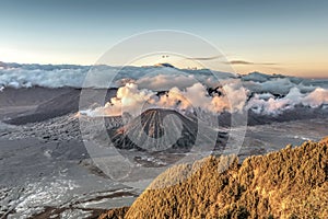 Mount Bromo volcano landscape early morning high resolution image