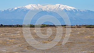 Mount Canigou from Canet lagoon