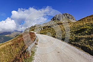 Mount Castellaz, Trekking of the Thinking Christ. Dolomites, Italy, Europe.