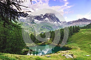 Mount Cervino and Blue Lake, Aosta Valley