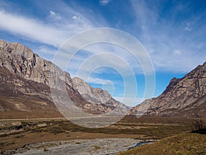 Mount Chydjyty Khokh. View from Dargavs. North Ossetia. Russia