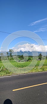 Mount Ciremai and beautiful rice fields